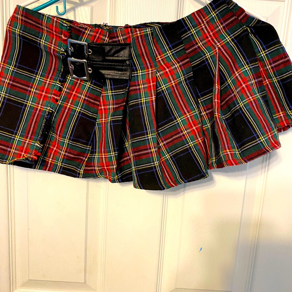 Plaid punk mini skirt